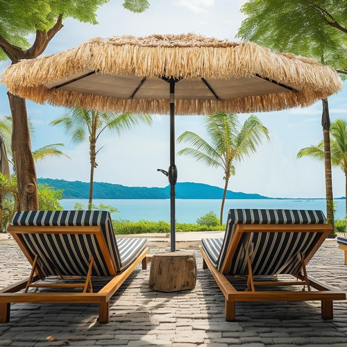 8ft hula tiki thatched - thatched, patio